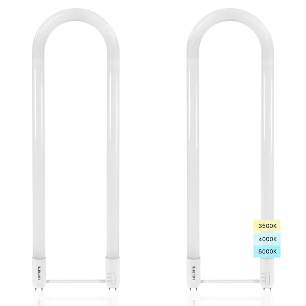 Luxrite T8 U Bend LED Tube Light Bulb 17.5W 32W Equivalent 2100LM 5CCT 2700K-5000K Universal G13, 2PK LR23517-2PK - main